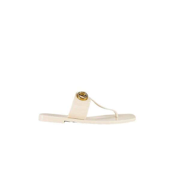 Jeffrey Campbell A-Lil-Bit Sandals in Cream Shiny 7 with box Womens flip flops - Picture 2 of 12